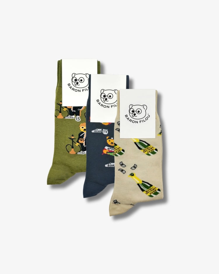 Paquet de 3 chaussettes en tricot Filou LXXXIV. Filou CV. Champagner
