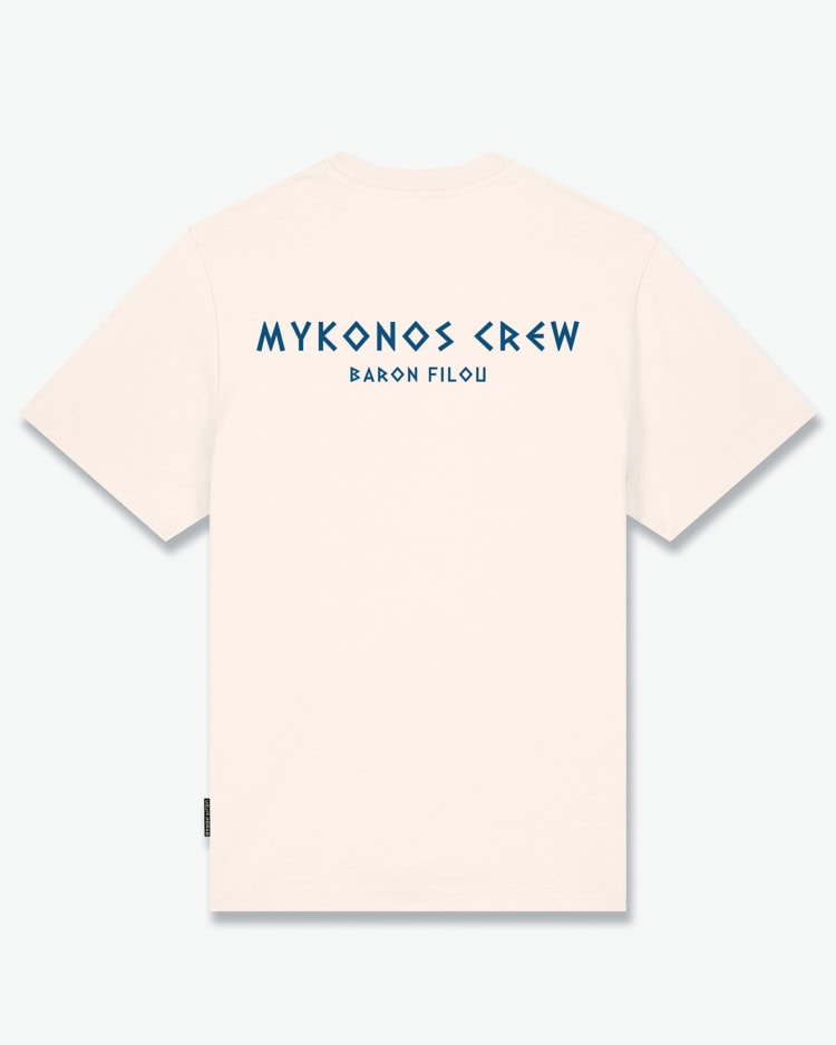 Camiseta Oversize Con Estampado En La Espalda, Mykonos Crew