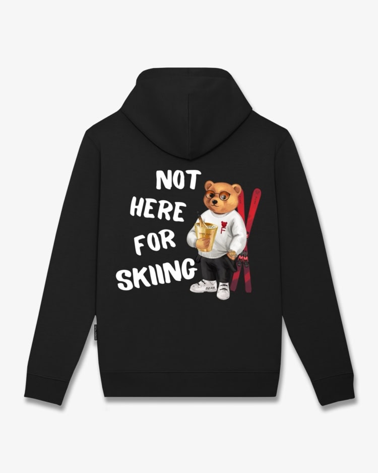Backprint Hoodie Filou CXXXV. NOT HERE FOR SKIING