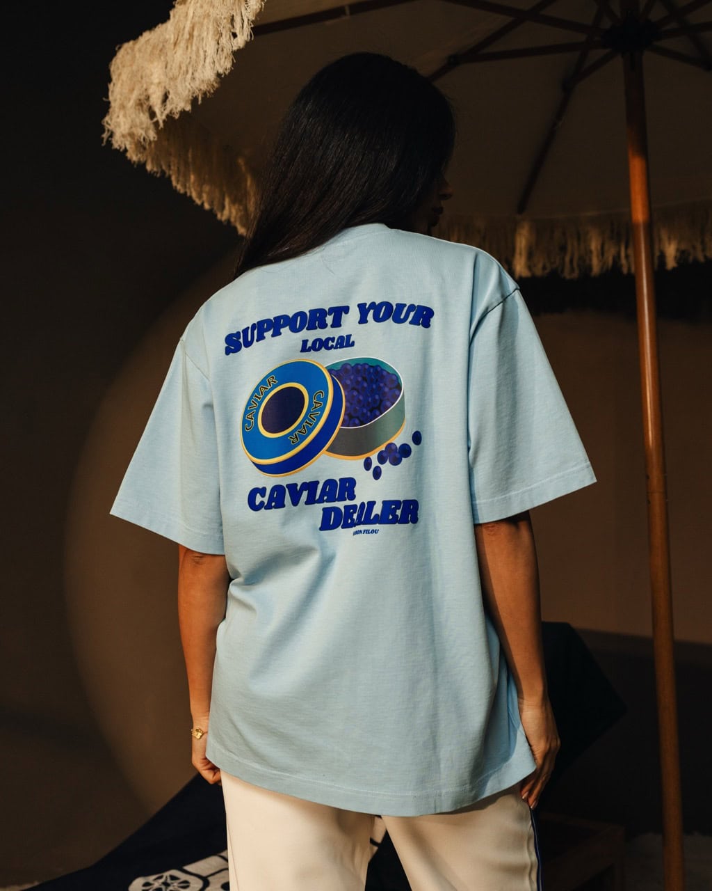 Camiseta oversize con backprint CAVIAR DEALER