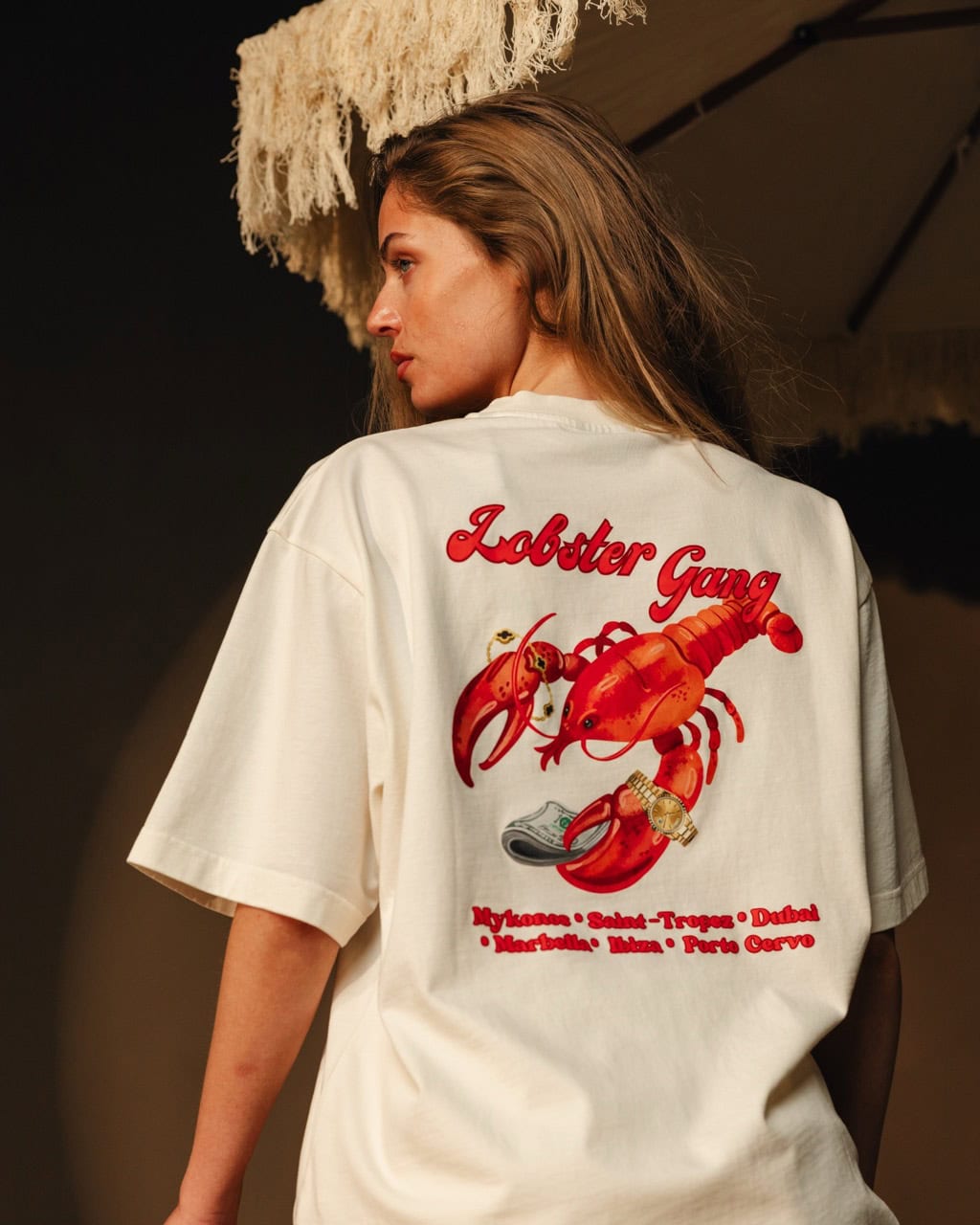 Camiseta oversize con backprint LOBSTER GANG
