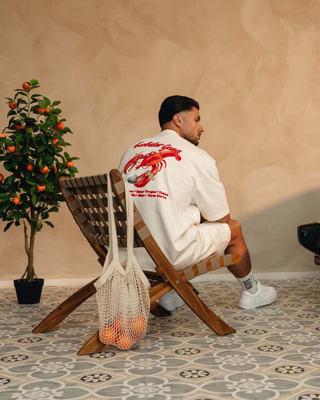 Camiseta oversize con backprint LOBSTER GANG