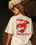 Oversized T-Shirt mit Rückendruck Hummer-Gang